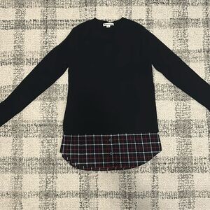 NWOT Whistles Check Hem Knitted Sweater - Navy Size 2